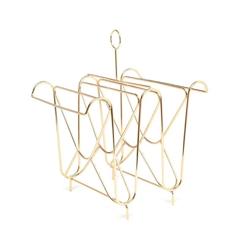 

Metal Iron Storage Rack Ellipse Shaped Book Magazine Newspaper Holder Multifunctional Table Rack Organizer Home Office Decor