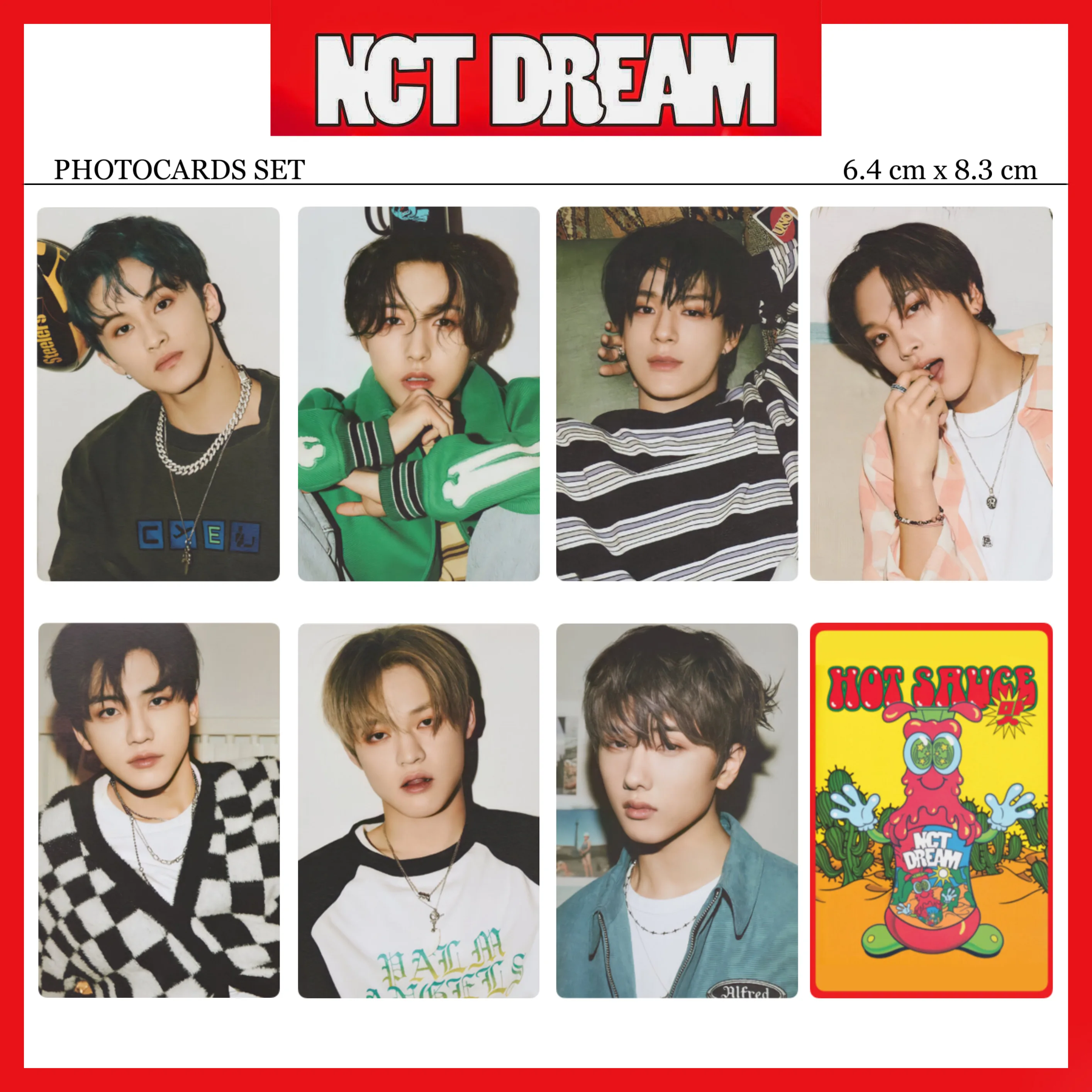 7 шт/комплект Карты закладка K-POP NCT DREAM HOT SAUCE для коллекции