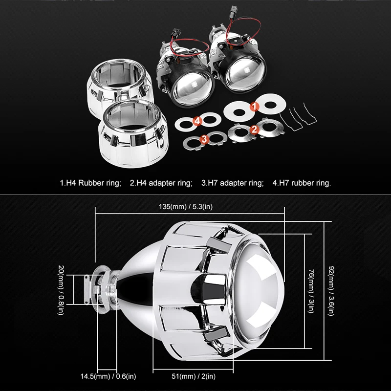 lenses in headlights bi xenon hid projector mini 2 5 inch h1 xenon lens for auto cars h7 h4 9005 9006 accessories retrofit style free global shipping