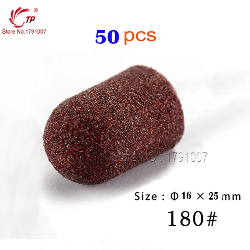 TP 50 шт./лот 16*25 мм 180# дизайн ногтей электрические сверла Шлифовальные полосы колпачки блокировочные рукава акриловые УФ Гель-лак Удалить Чистый инструмент