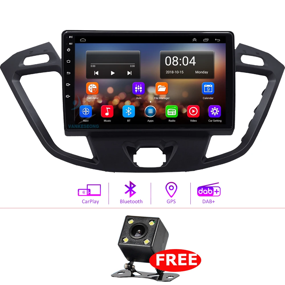 Автомобильный мультимедийный плеер VANKESEONG 9 дюймов Android 10 для Ford Transit Custom Tourneo 2013-2018