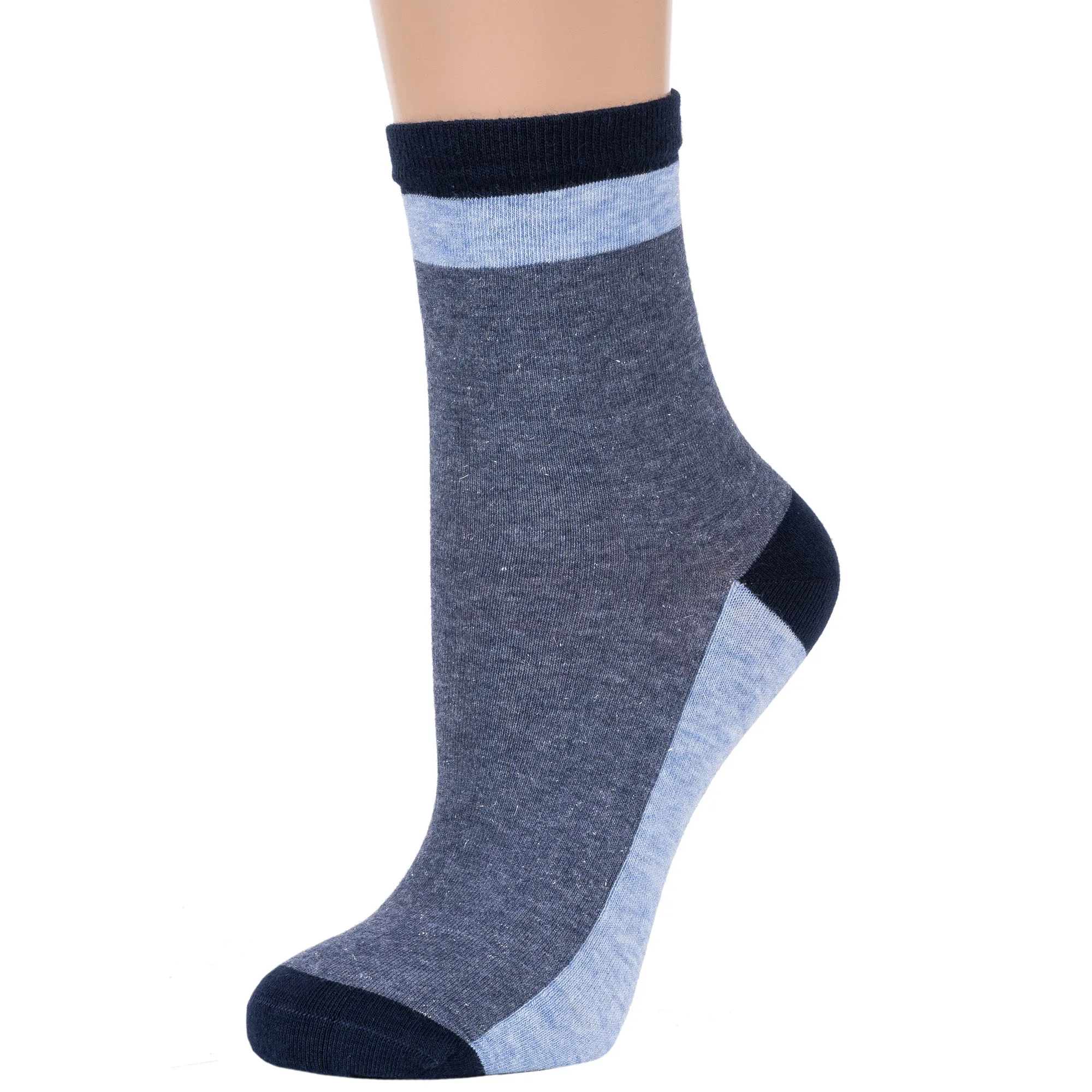 Комплект из 3 пар женских носков RuSocks (Орудьевский трикотаж) джинс |