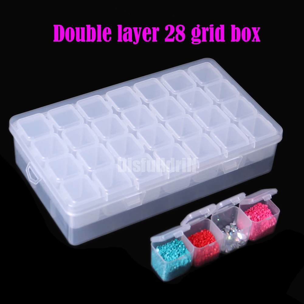 

Двухслойный контейнер для хранения аксессуаров, 28 предметов, контейнер для алмазной вышивки, аксессуары для каменной мозаики