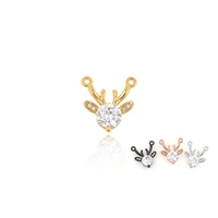 big cz antler pendant valentines engagement necklace big diamond jewelry anniversary gift 13x12x3 7mm
