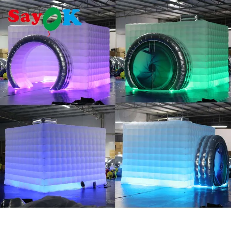 Высококачественная надувная фотобудка в форме камеры палатка для свадьбы белая