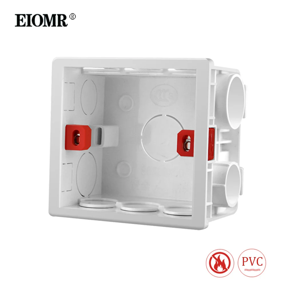 

EIOMR Wall Switch Box Wall Socket Cassette 86*86mm Plastic Materials for Wall Light Switch EU Standard Internal Mount Socket Box