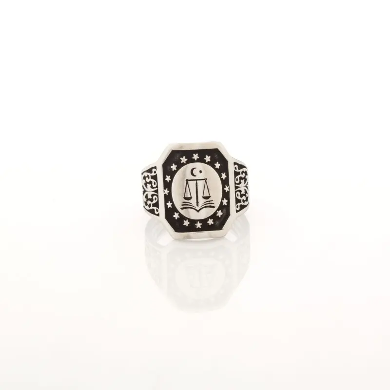 

925 Sterling Justice Scale Patterned Silver Ring Fashion Turkish Premium Quality Handmade Jawelery