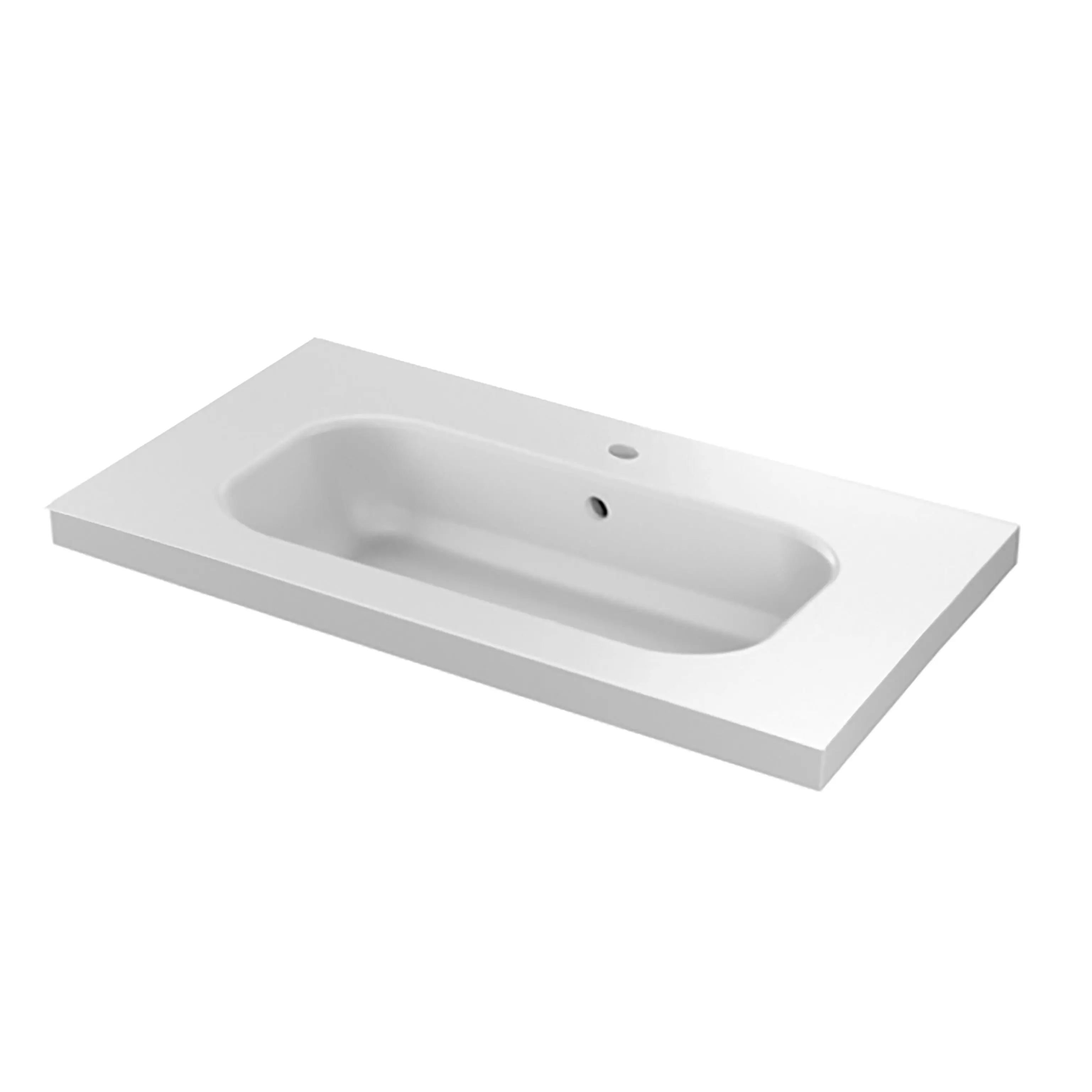 100 cm Modern Bathroom Vanity Dakota | Oak tree wood melamine Black handles x 64 46 Wall Mounted