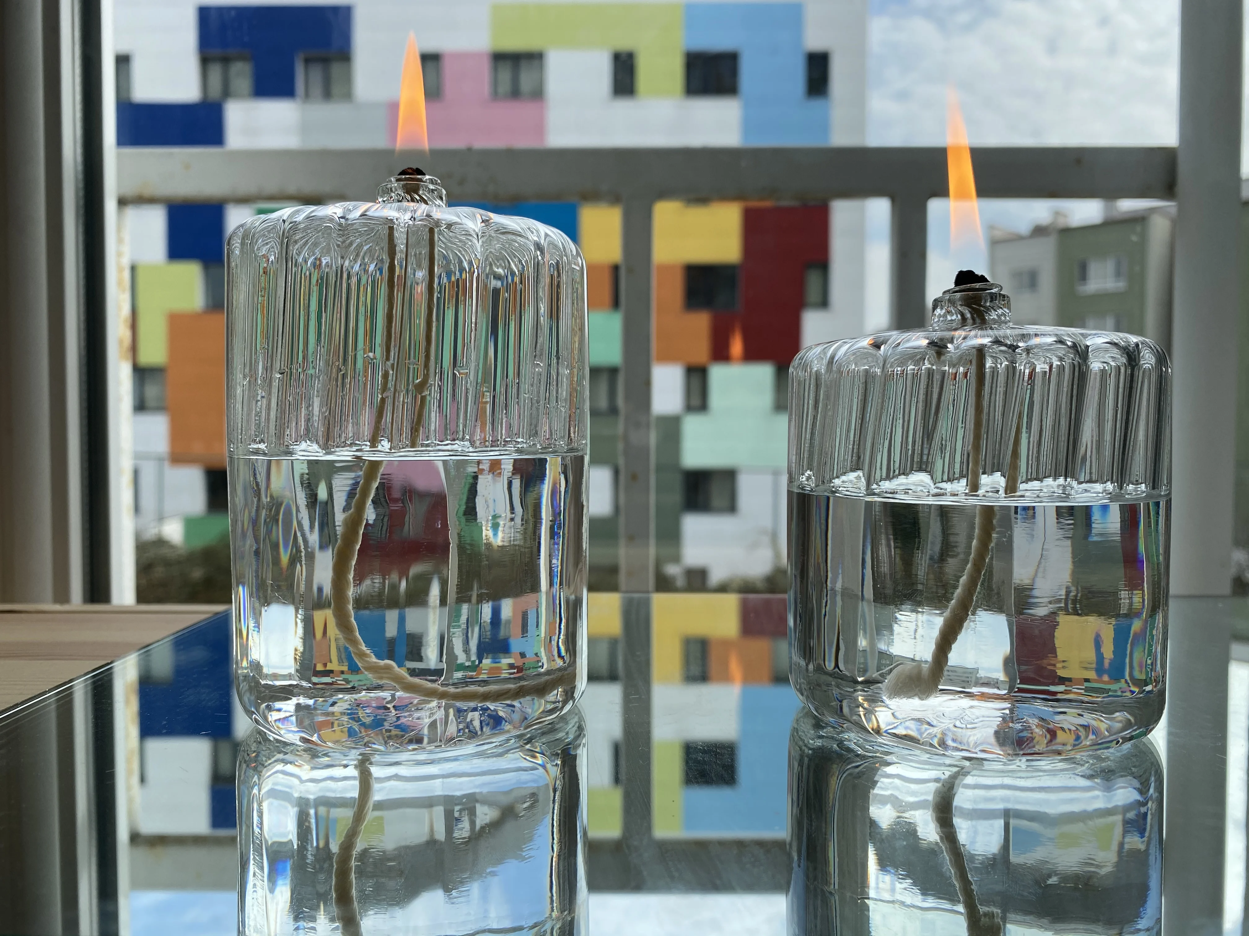 

Glass Oil Lamp Set of 2- Romantic Dining Table Decor Tealight Candle Dining Table Centerpiece Home Party Ideas