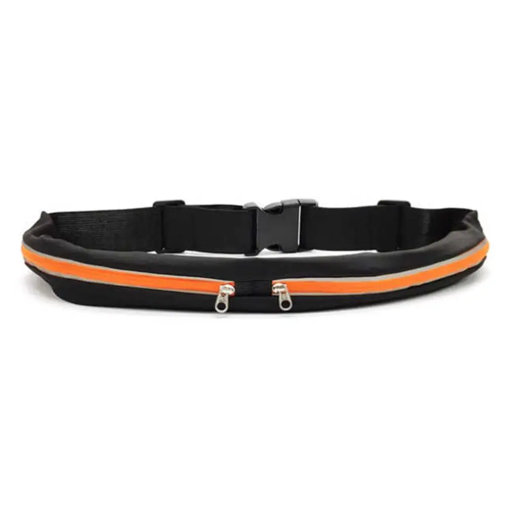 

Custom neoprene elastic sport reflective waterproof 2 expandable pockets running waist belt bag for unisex
