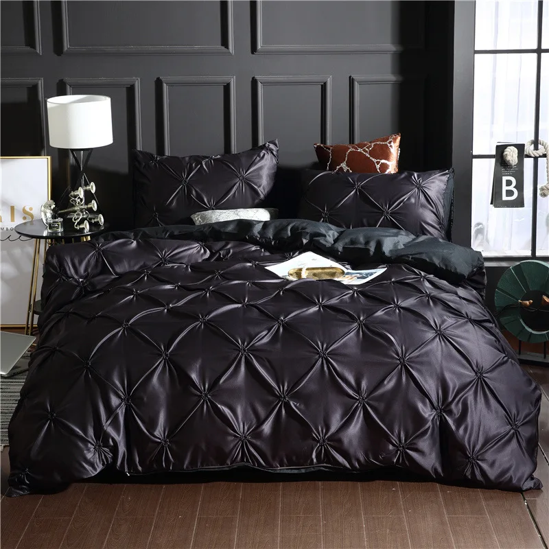 

Stain Slik King Size Bedding Set Modern Soild Color Bed Linen Duvet Covet Sets Single Full Queen Quilt Cover (Not Bed Sheets)