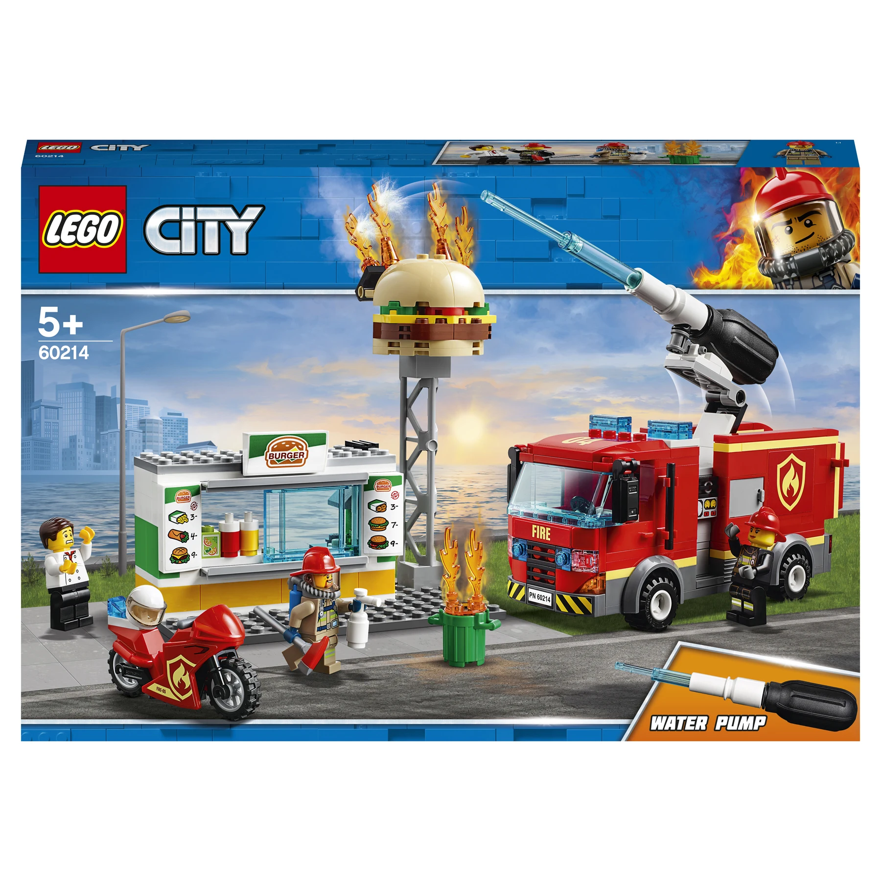 Конструктор LEGO City Fire 60214 Пожар в бургер-кафе | Игрушки и хобби