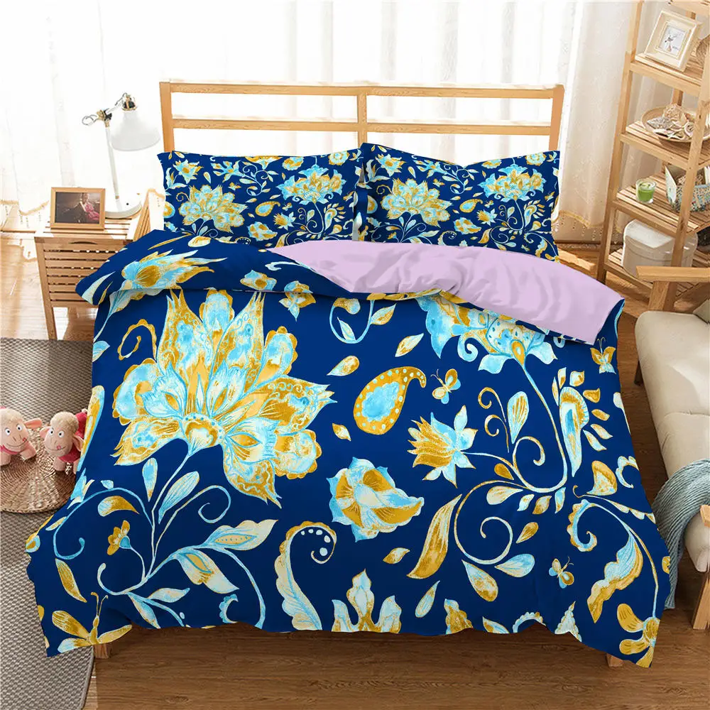 

Flower 3D Plant Bedding Sets Quilt Covers Nordic Duvet Cover Bedroom King Queen Full Home Textile Soft Pillowcase