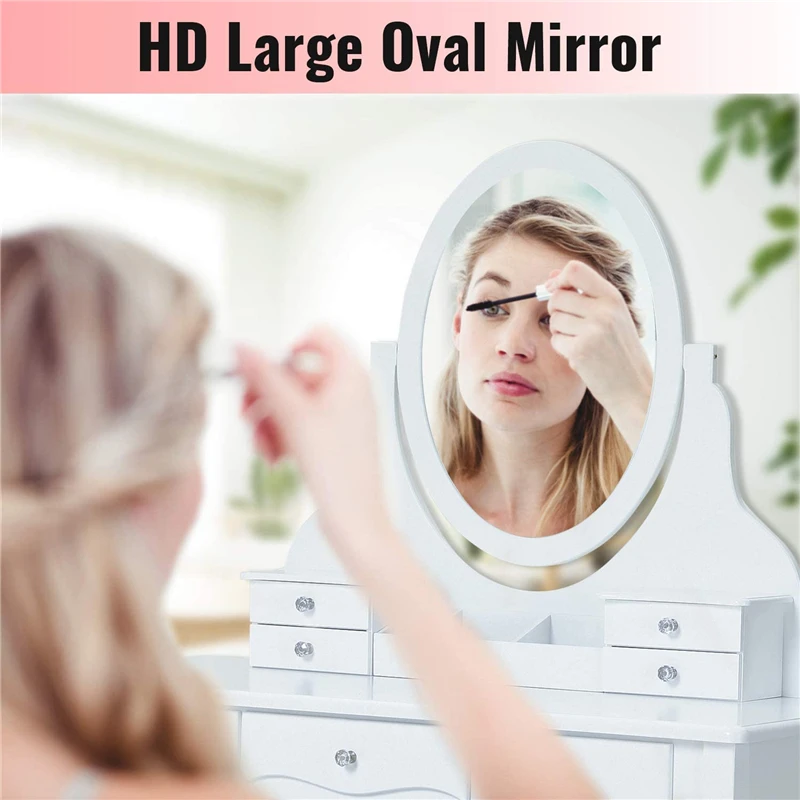 Набор туалетного столика с 7 ящиками и 1 подвижным ящиком для хранения деревянный