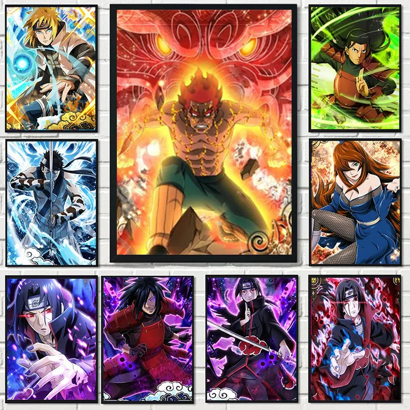 

Naruto Classic Japanese Anime Posters And Prints For Kids Bedroom Naruto Kakashi Canvas Painting Wall Art Cartoon Home Decor