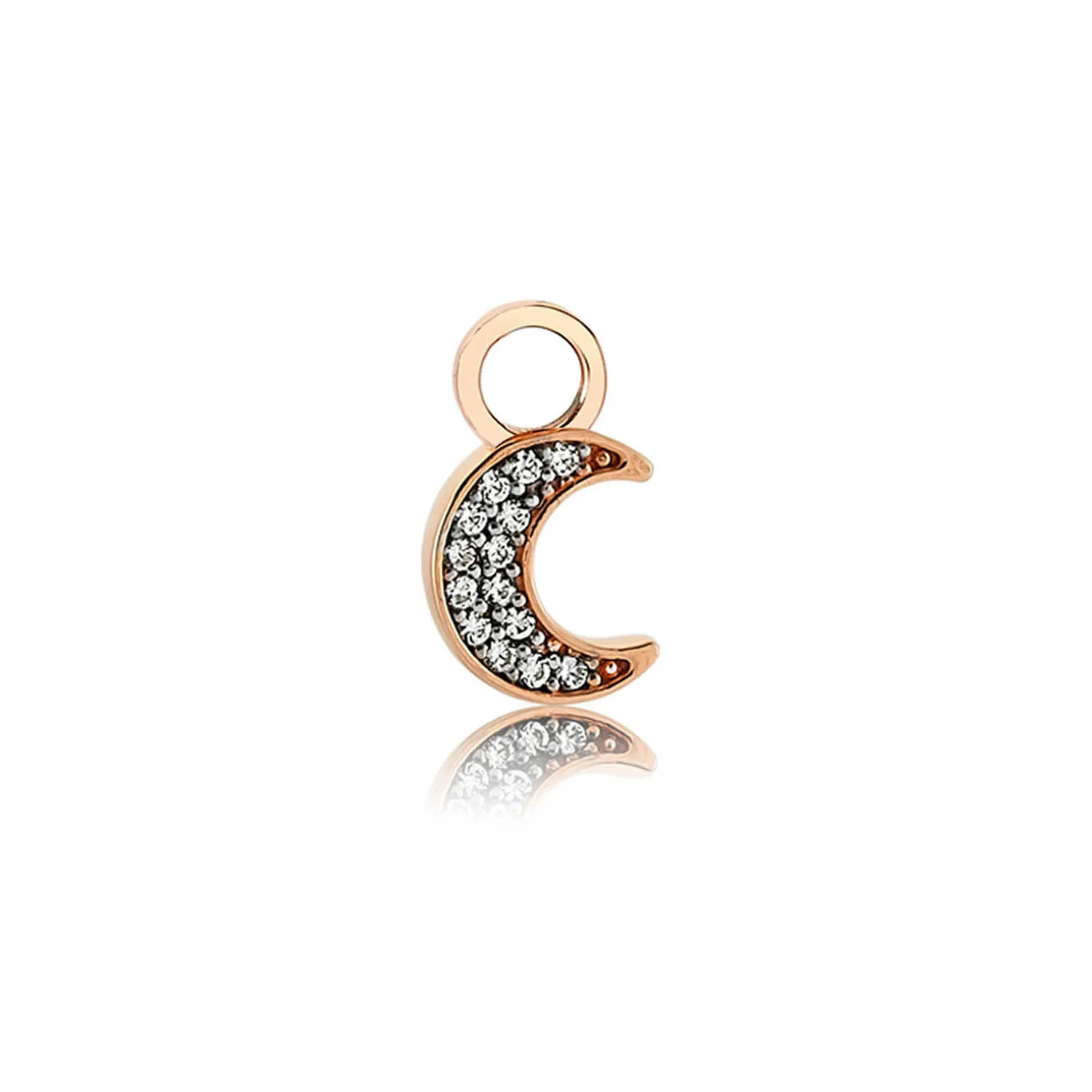 

Valori Jewels Petit Moon, Zirconia White Gemstone, Rose Gold Plated, Sterling Silver Earring Charm