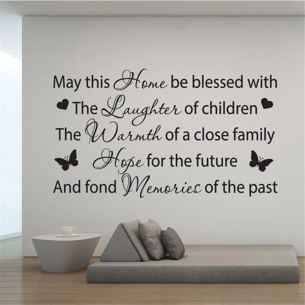 

Wall Stickers May This Home Be Blessed With Quotes Murals Removable Vinyl Decals For Bedroom Livingroom Decor Poster HJ0944