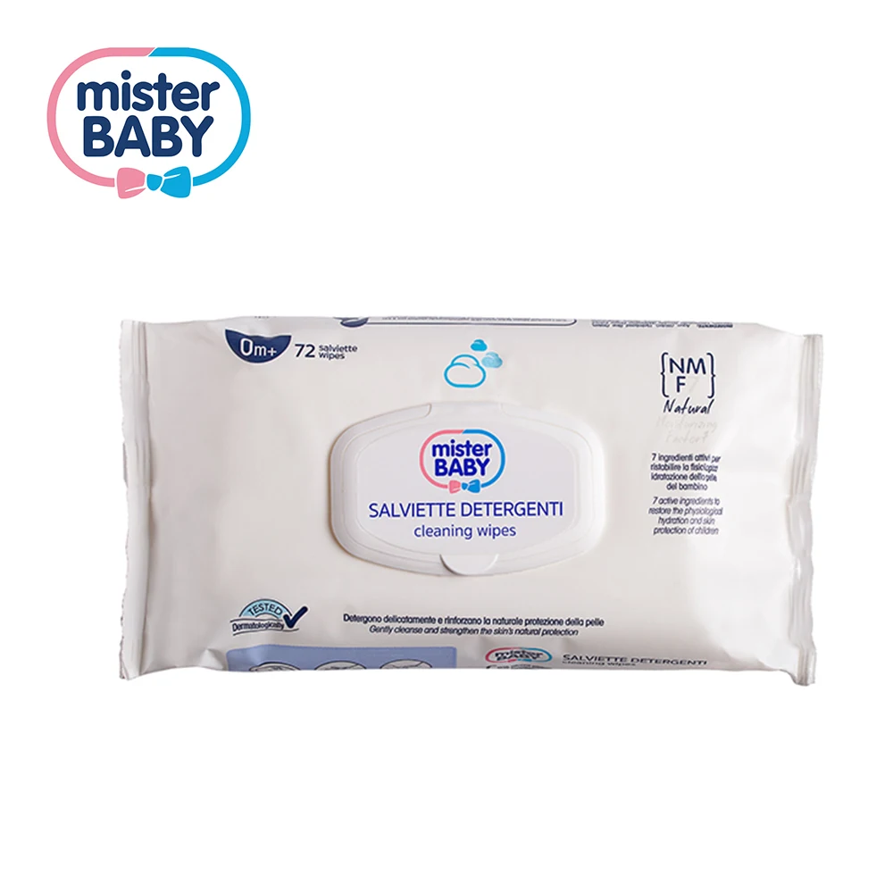 Очищающие салфетки MISTER BABY для детей Cleaning wipes 72шт.|Влажные салфетки| |