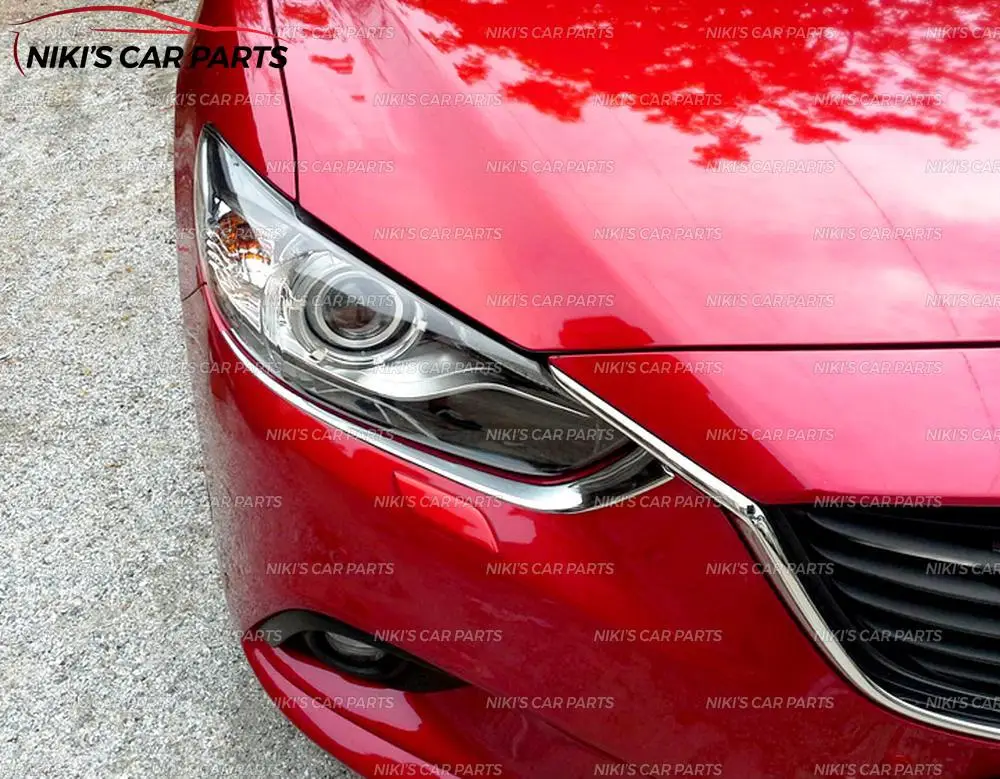 Реснички под фары для Mazda 6 2013 2016 ABS пластик хром 2 шт. литье украшение Тюнинг