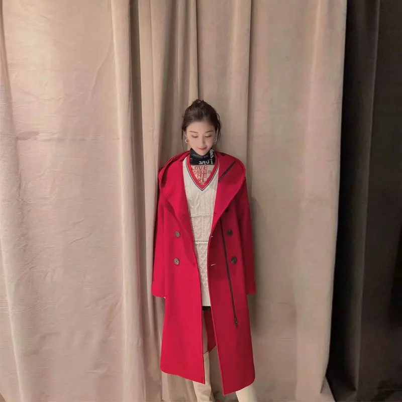 Theresa ONLY Wholsale Women Coat Hooded Wool Coat