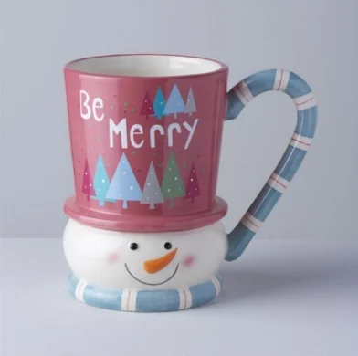 

Christmas Gift Ceramic Animal Cup Santa Claus Elk Couple Water Glass Snowman Creative Caribou Cartoon Cute Coffee Cup