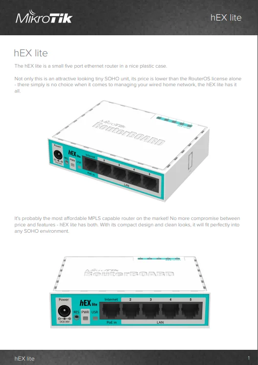 Mikrotik hEX lite RB750r2