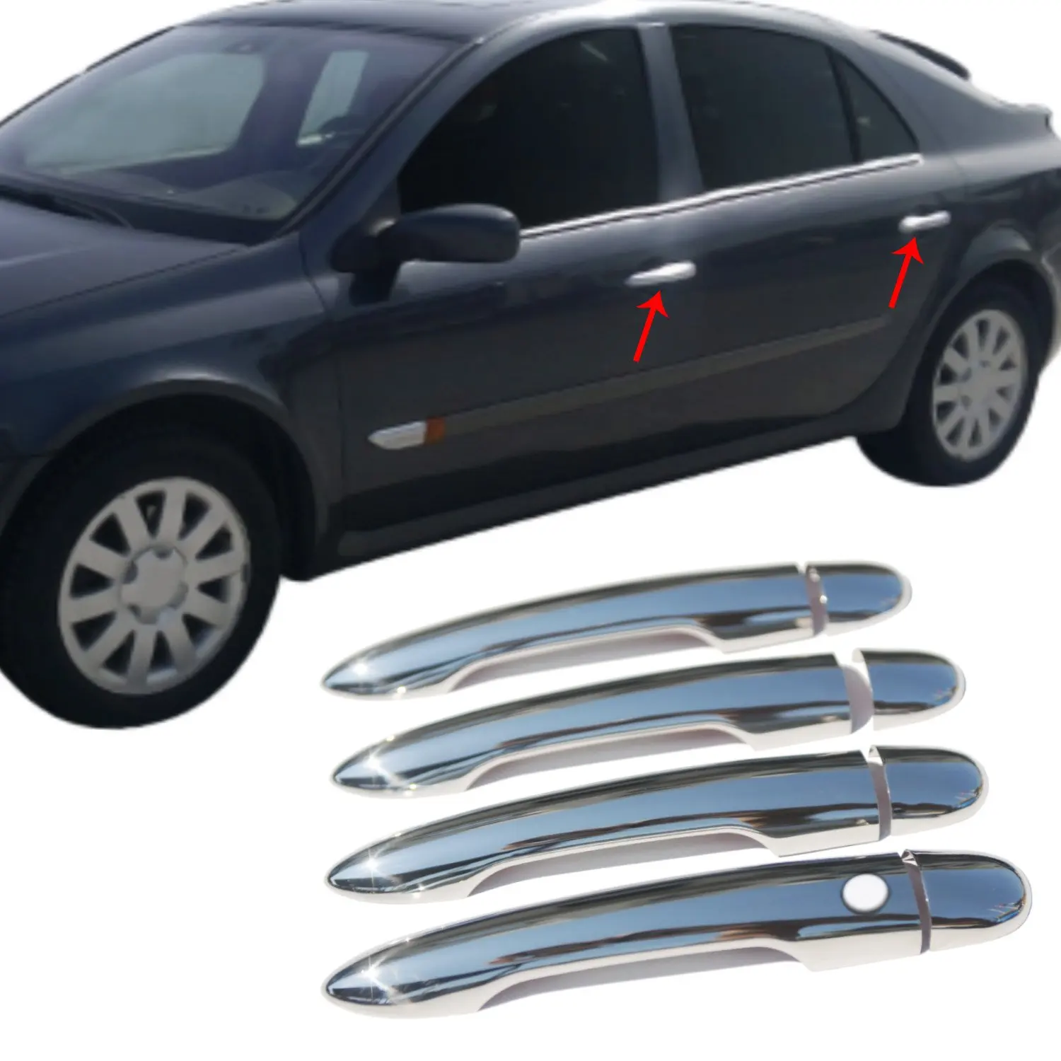 

Renault Laguna Chrome Door Handle 4 Door Stainless Steel (With Sensor) (2003-2008)