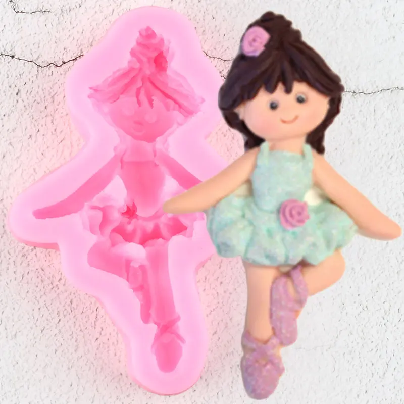 

Dancing Girl Silicone Mold Baby Party Fondant Cake Decorating Tools Soap Chocolate Candy Clay Moulds Cupcake Baking Molds