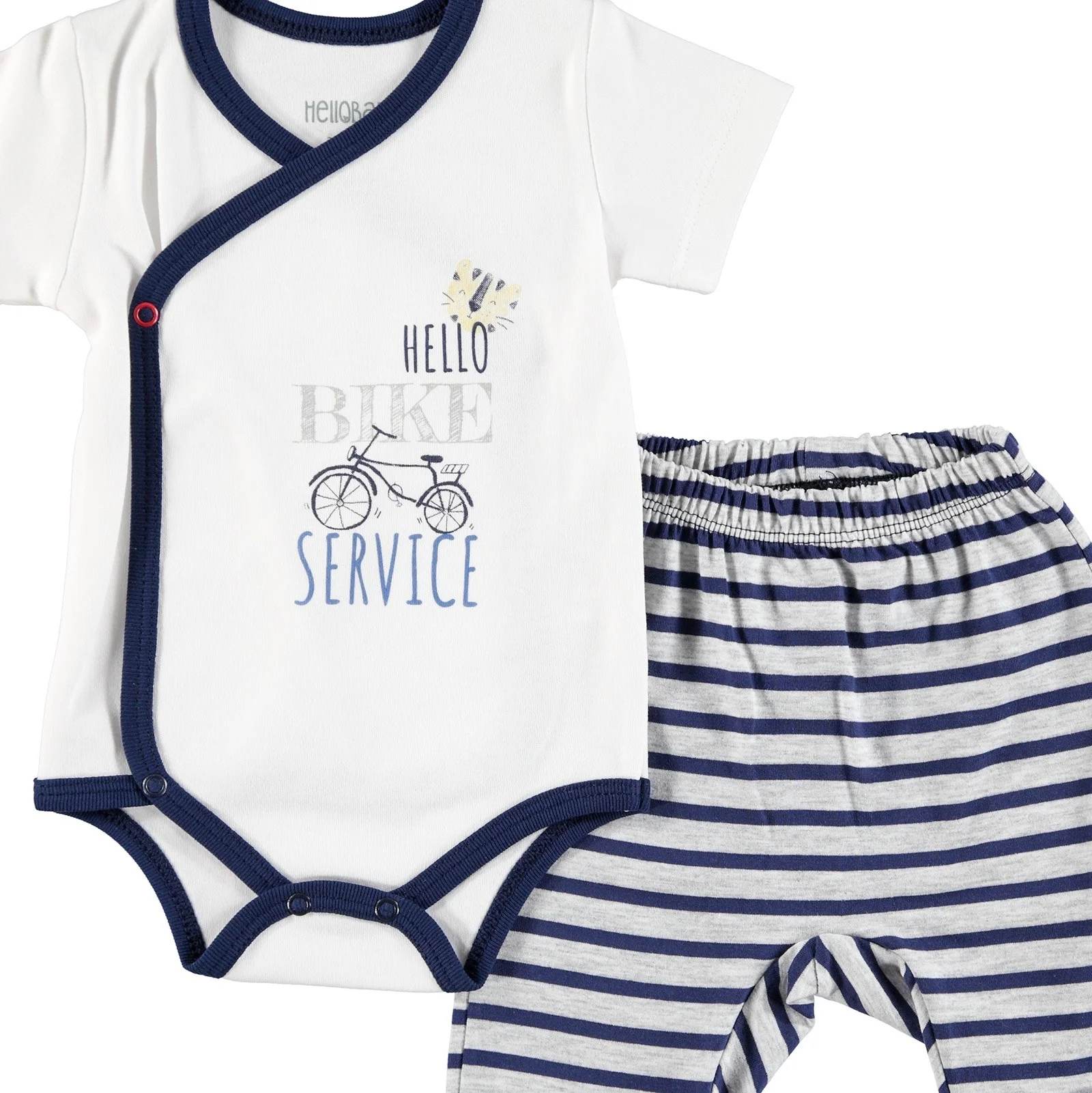 Ebebek HelloBaby/комбинезон для маленьких мальчиков с рисунком велосипеда комплект со