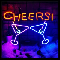 neon bar sign cheers cups neon sign light glass tube sign beer retro club parts decor store display neon open sign iconic sign