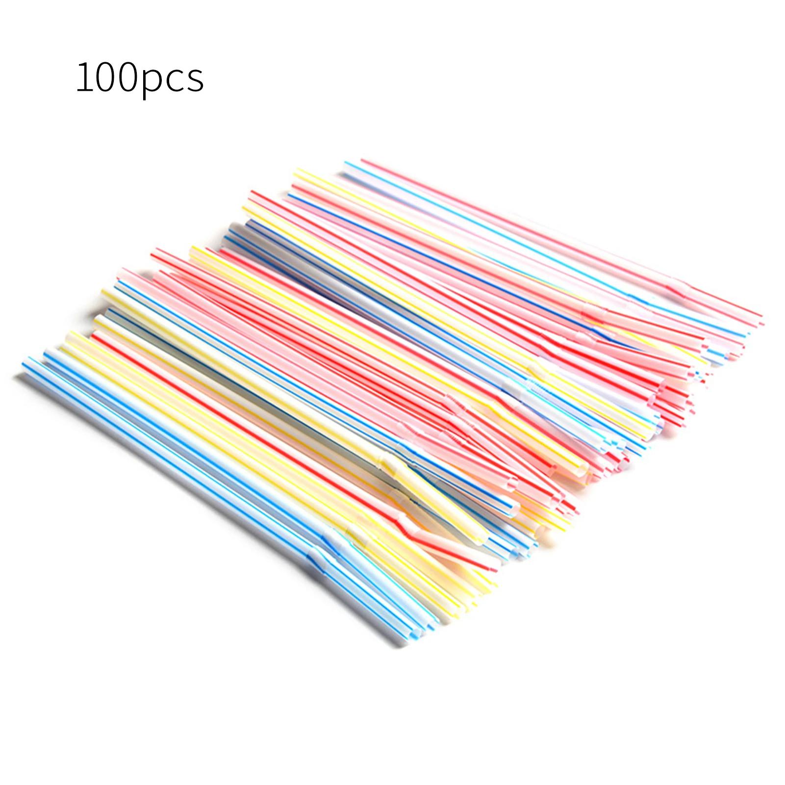 

100pcs Juice Disposable Straws Plastic Drinking Beverage Beer Cocktail Straw 20.8cm Bendable Eco-Friendly Straws