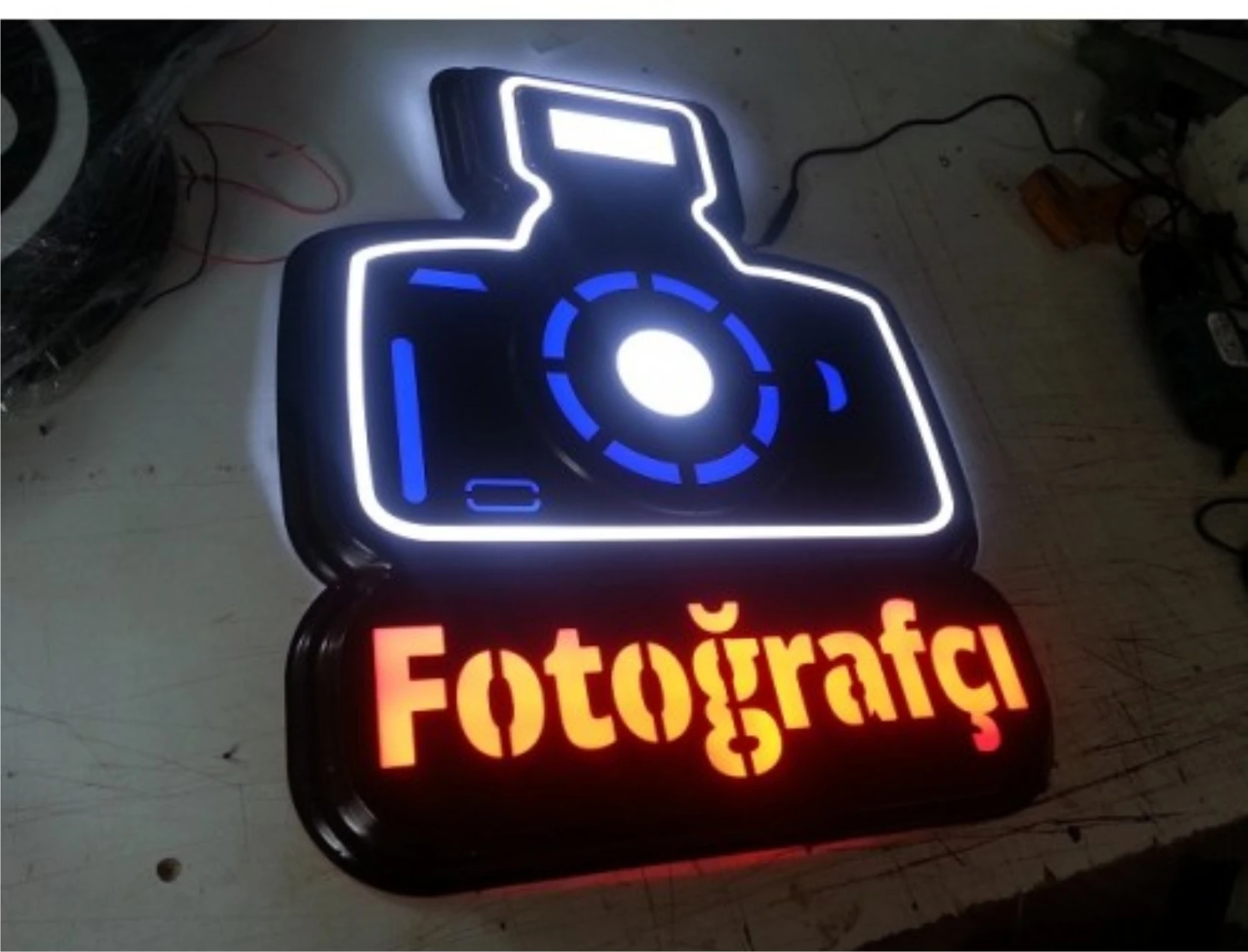 

Led Sign Board PHOTO FOTOĞRAFÇI "OPERATED 16 COLOR" 40x48cm