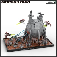 2022 new space wars moc 97760 the battle of geonosis diorama with core ship clone wars moc building block model kid toys gifts
