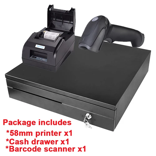 printer scanner draw Pos аппаратная посылка 58 мм Термопринтер и денежный ящик и сканер штрих-кода - Цвет: printer scanner draw
