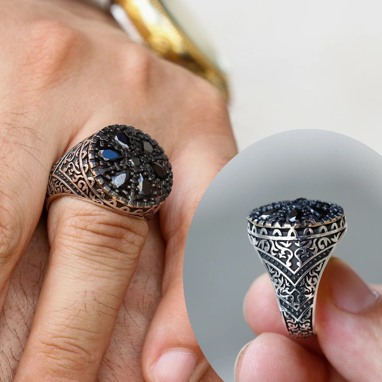 

Ezhar Series-Special Design 925 Sterling Silver Ring Fashion Turkish Premium Quality Handmade Jawelery