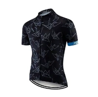 new cycling jerseys paper airplane pattern tops biking shirts short sleeve bike clothing full zipper bicycle with pockets