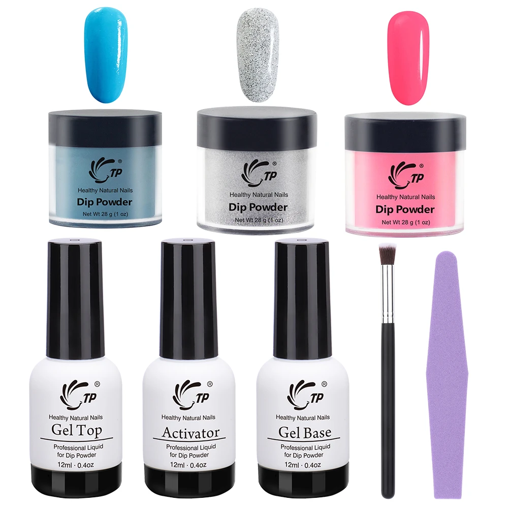 

28g Nail Dipping Powder Set French Summer Manicure Powder dip tray Dry Without Lamp Cure Natural brush Tools Top Base Manicure