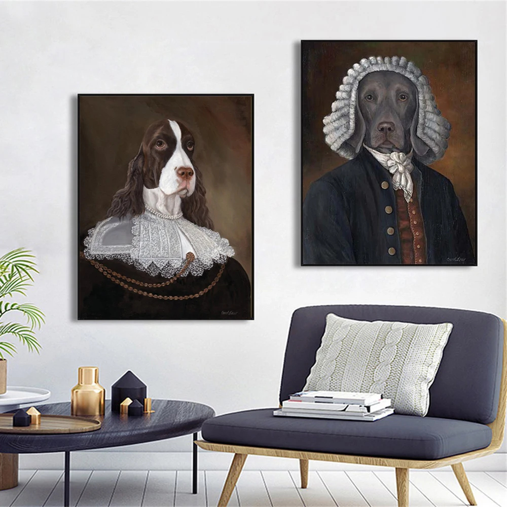 

English Springer Spaniel Dog Art Poster Impressionism Canvas Painting Wall Art Prints Picture Living Room Interior Home Decor