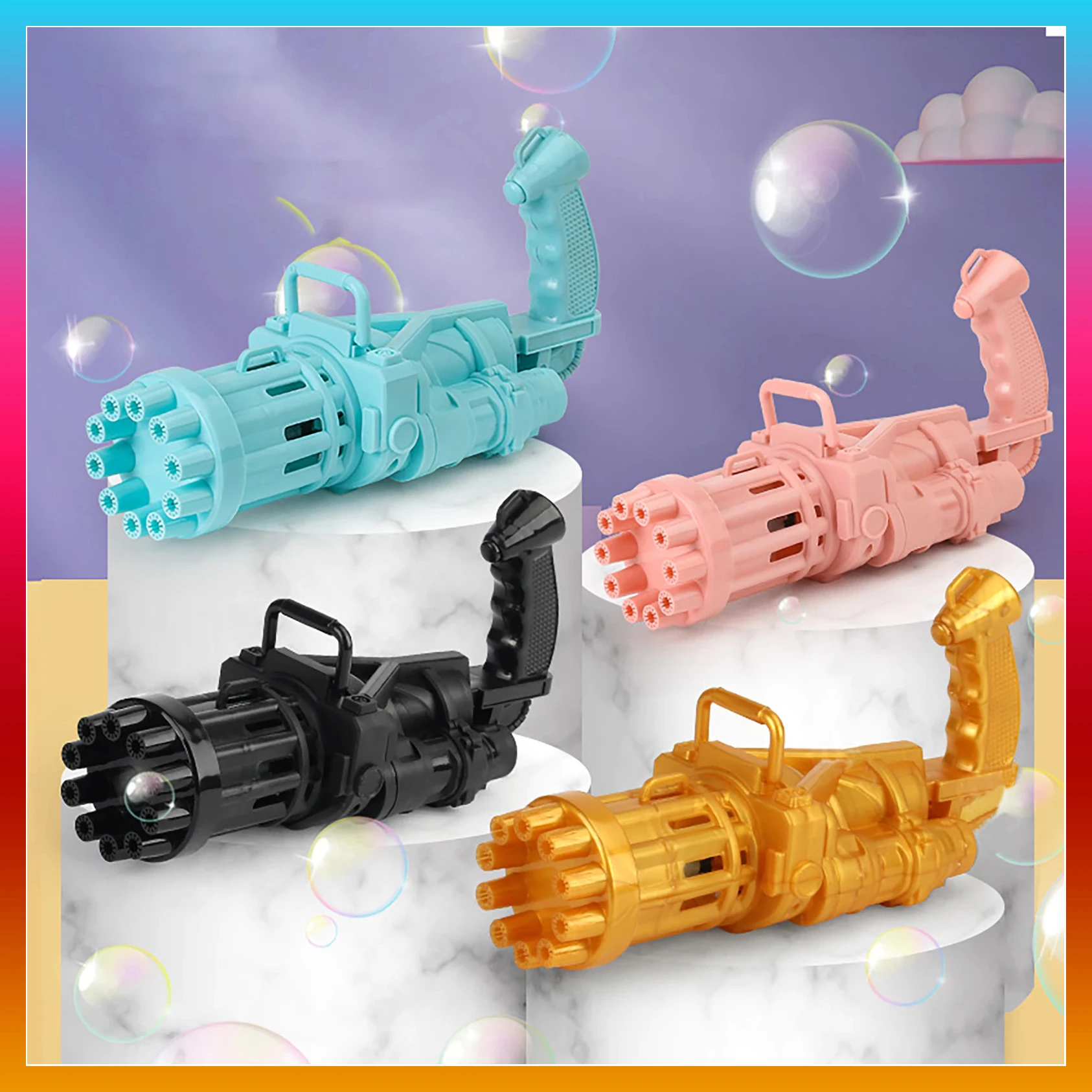 Набор генератор мыльных пузырей Миниган / Мыльные пузыри пистолет автомат