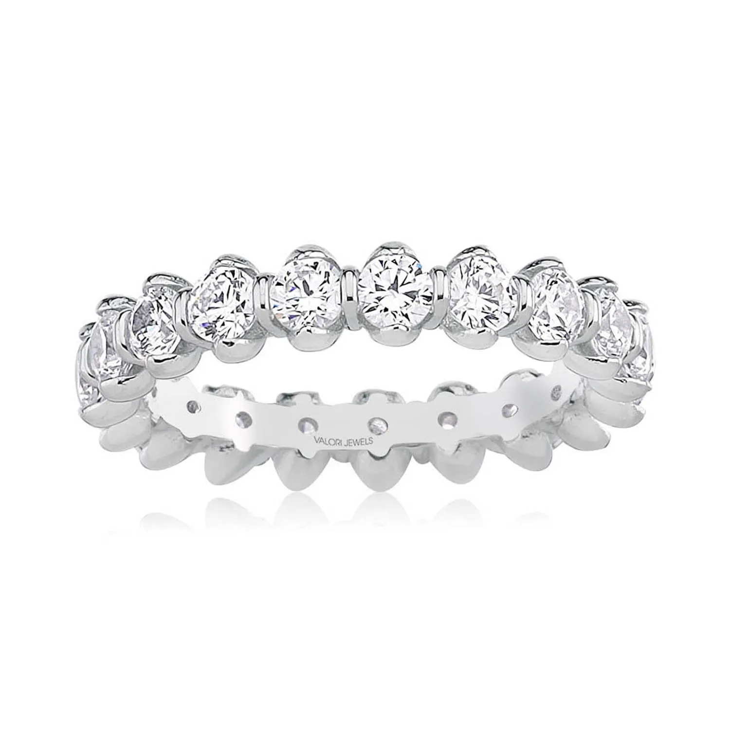 

2.94 Carat, Zirconia White Round Gemstone, Rhodium Plated, Eternity Ring
