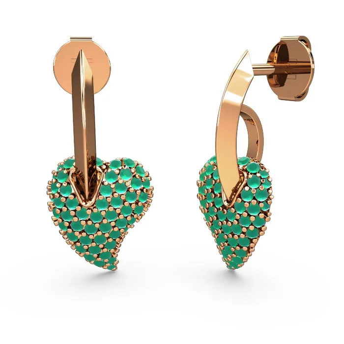 

Mira Heart earrings silver with gold plated and rose gold plated options with 15 stone options