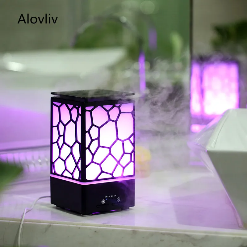 

200ml Water Cube Aroma Diffuser For Home Ultrasonic Air Humidifier Timing Mist Maker with Night Lamps Mini Office Air Purifier