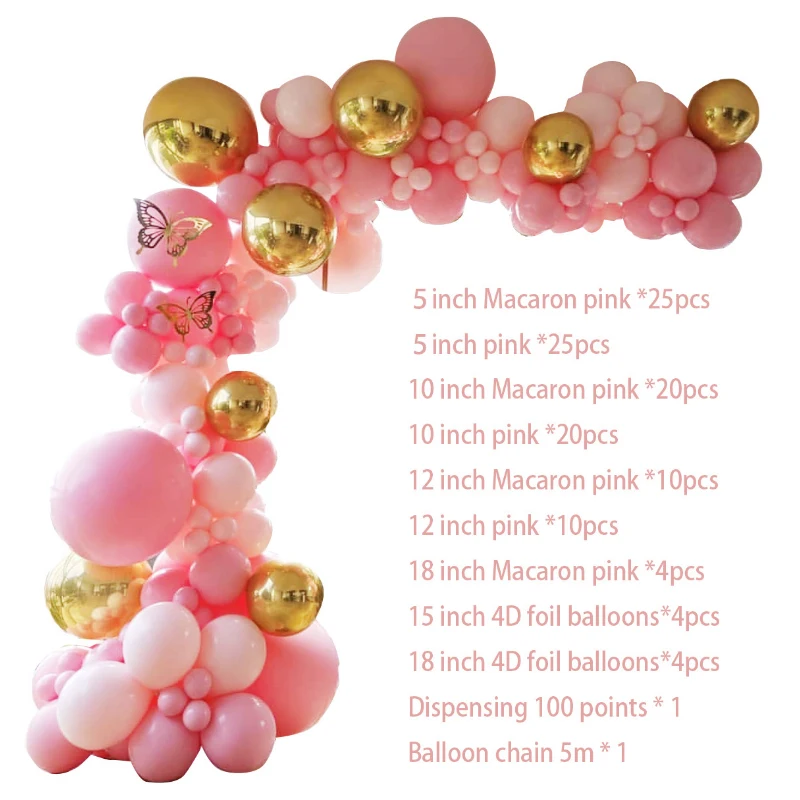 169pcs Macaron воздушные шары-гирлянды Арка из розового золота конфетти для воздушных