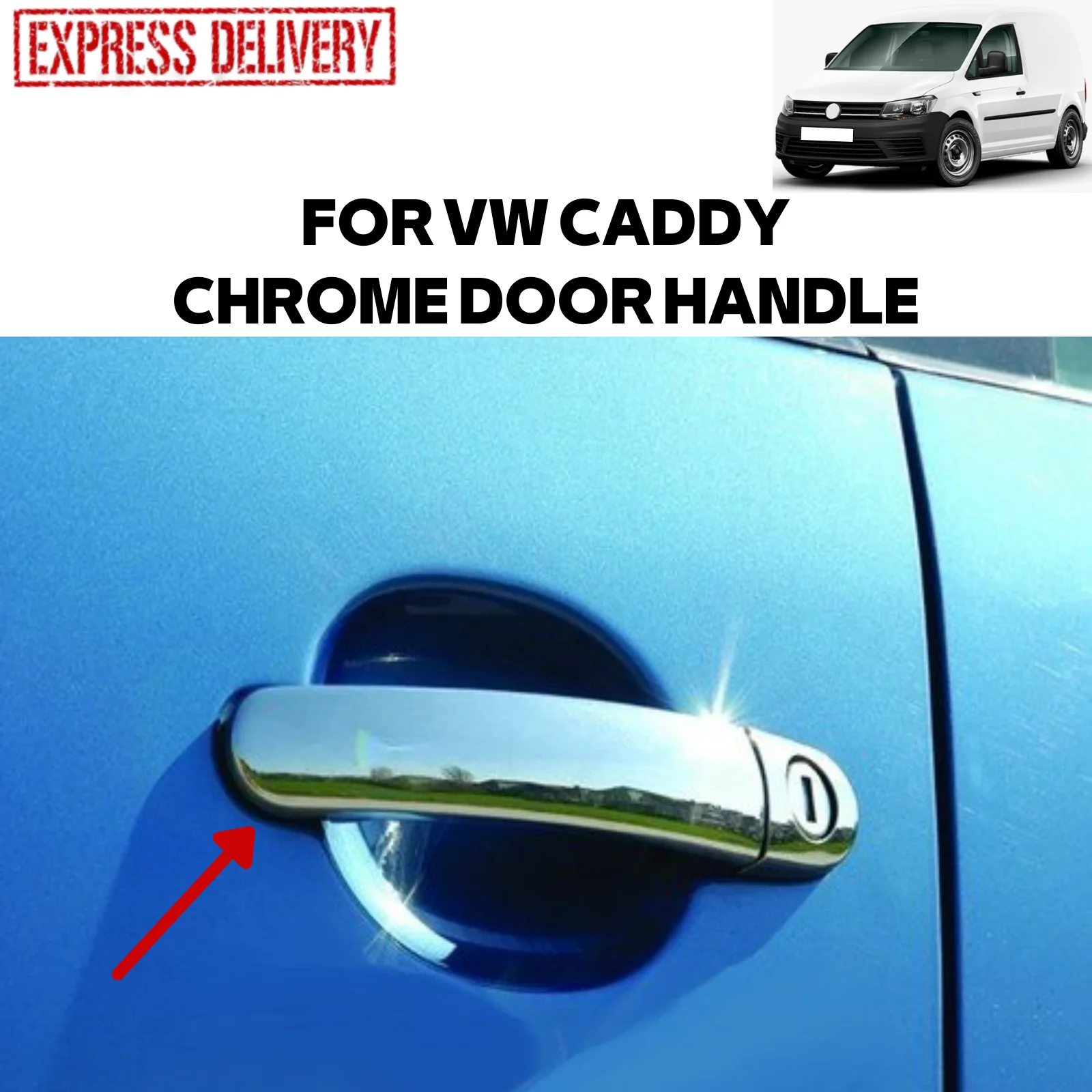 

8 шт., хромированные накладки на дверную ручку для VW CADDY 2003-2015