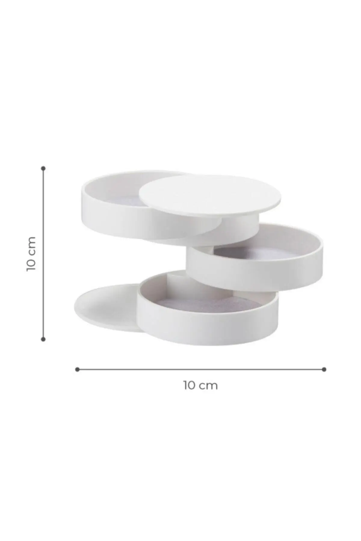 4 Tier Rotating Cylinder Jewelry and Makeup Organizer Organized Woman Chic