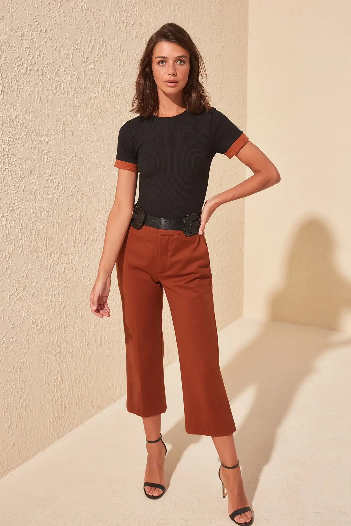 Черная трикотажная блузка TWOAW20BZ0186|Блузки| |