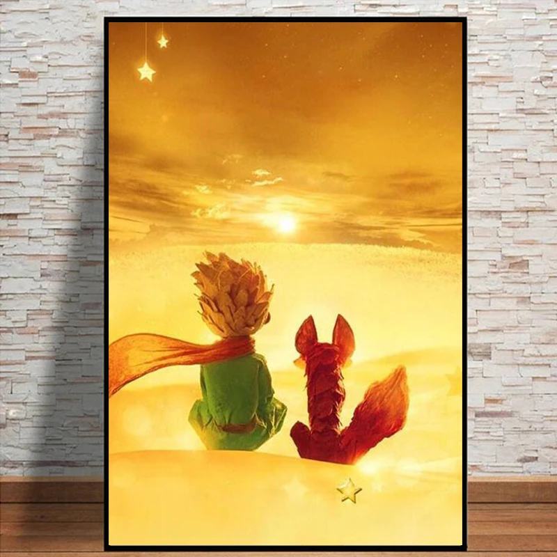 

Classic Little Prince Canvas Painting Wall Art Anime Fairy Tale Story Posters And Prints For Kids Bedroom Cartoon Home Decor