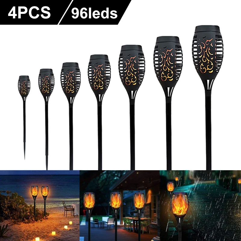 

Solar LED Light Outdoor Waterproof 96 Leds for Garden and Yard Vegetable Patio Decoration Lighting Flickering Flame Street lamp