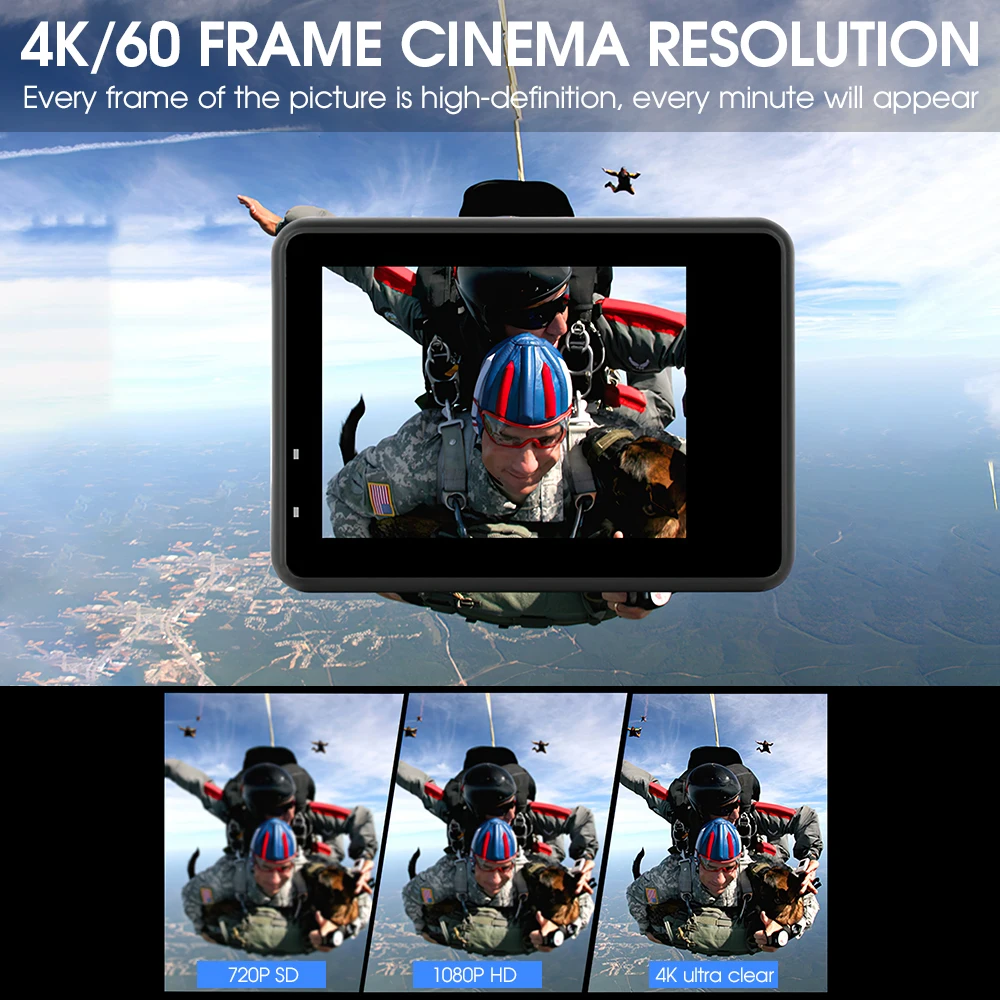 Экшн камера SAMTIAN Wi Fi HD 4K 60 кадров/с водонепроницаемая|Компактные видеокамеры| |