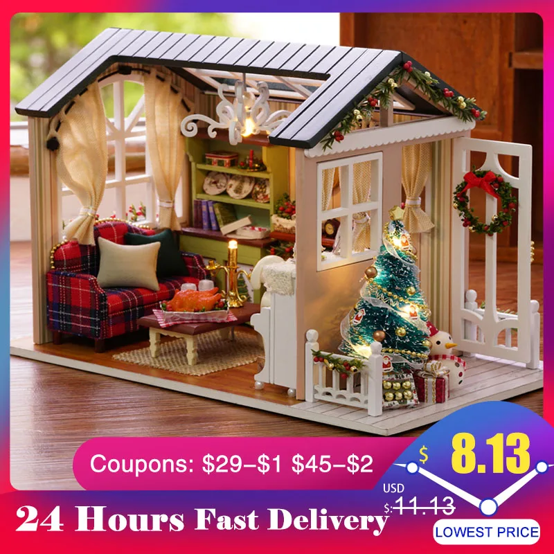 Сделай Сам миниатюрный рождественский кукольный домик винтажный купольный